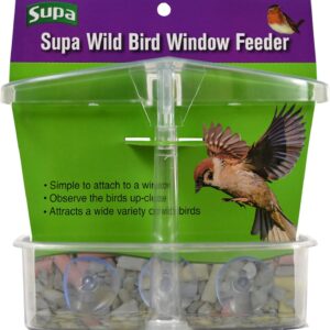 Supa Wild Bird Window Feeder | Enjoy Close Up Observation of Garden Birds, Comes Complete With 3 Heavy Duty Suction Cups.