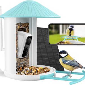 NETVUE Birdfy- Bird Feeder Camera, Bird Feeders Auto Record Videos & Notify When Birds Visit, Solar Powered Bird Box Camera, Bird Camera, Bird Watching Gifts, Birthday Gifts for Mum/Dad/Bird Lovers