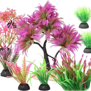 BAILMOLI Fish Tank Decorations, Aquarium Plants Green Fish Tank Plants Artificial Set Aquarium Ornaments Accessories