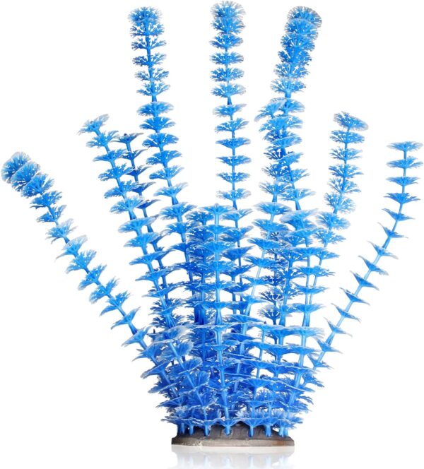 Emotionlite Aquarium Plants, Artificial Fish Tank Plastic Decorations Decor Plants Blue 1 Pack