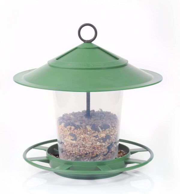 Hanging Lantern Bird Seed & Nut Feeder Green