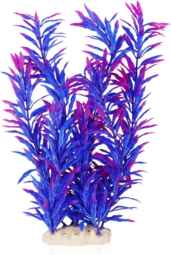 LAMXD Aquarium Fish Tank Plastic Plants, Simulation of Aquatic Plants Purple Aquarium Aquatic Plants for Fish Tank Ornament Natural Design Decorations (32cm/12.5Inch)