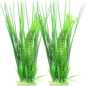 Saim 2 PCS Aquarium Artificial Underwater Plastic Plant Decor Aquatic Water Grass Fish Tank Decorations 15.7"