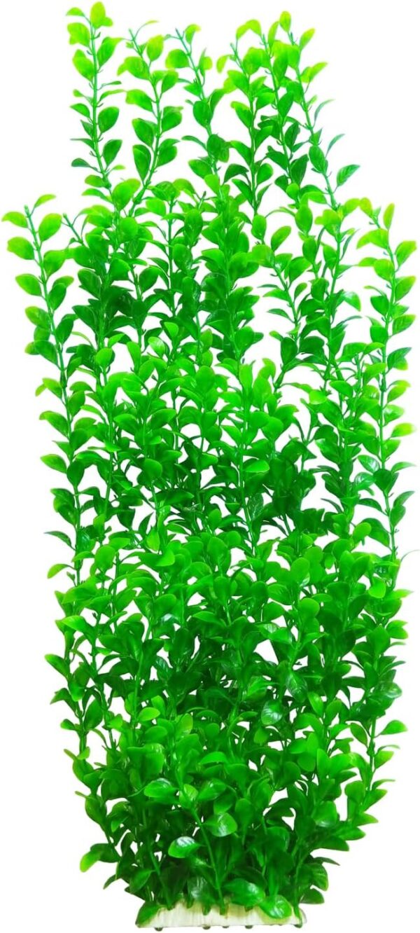 WEkiva Large Green Round Leaves Lifelike Artificial Aquarium Plants Fish Tank Plastic Plants 22 Inch Tall 6513