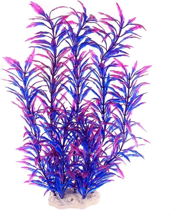 kuou Aquarium Fish Tank Plastic Plants, Simulation of Aquatic Plants Purple Aquarium Aquatic Plants for Fish Tank Ornament Natural Design Decorations (32cm/12.5Inch)