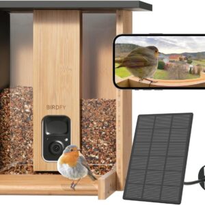 Birdfy Upgraded Bird Feeder Camera, Auto Record Bird Videos, Identify & Notify in Time, Bamboo Bird Feeders, Bird Box Camera Solar Powered, Bird Watching, Birthday Gifts for Mum Dad Bird Lovers