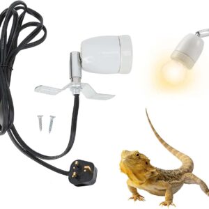 Tortoise-Spotlight-Terrarium Tortoise Heat Lamp Holder - E27 Base Ceramic Heat Bulb Holder, Rotatable Reptile Light Holder, Heat Spotlight Reptile Light Aquarium Basking Light Holder, No Heat Bulb