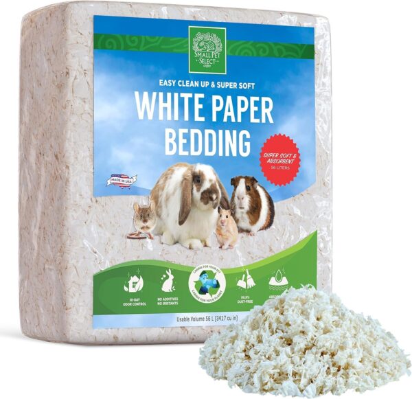 SMALL PET SELECT White Paper Bedding (White, 56L)