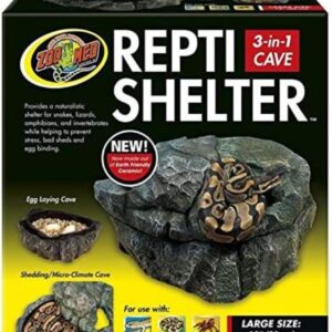 Zoo Med RC-32 Repti Shelter 3 in 1 Cave for Reptiles and Amphibians LG, Large- 30cm