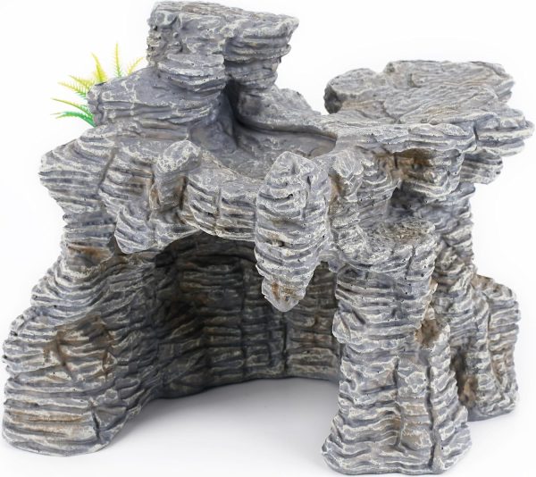 Reptile Cave Hideout Habitat, Great for Bearded Dragons, Leopard Geckos, Lizards, Turtles, Snakes, Frogs, Scorpions, Spiders and Other Reptiles, Amphibians (D - Extra Large)