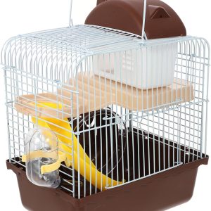 POPETPOP Large Hamster Cages Hamster Cage- Villa Cage for Small Pet Habitat with Running Wheel, Two Level Habitat for Pet Dwarf Hamsters, Gerbils Dwarf Hamster Cages