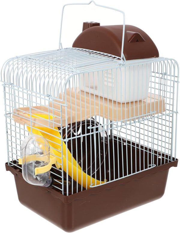 POPETPOP Large Hamster Cages Hamster Cage- Villa Cage for Small Pet Habitat with Running Wheel, Two Level Habitat for Pet Dwarf Hamsters, Gerbils Dwarf Hamster Cages