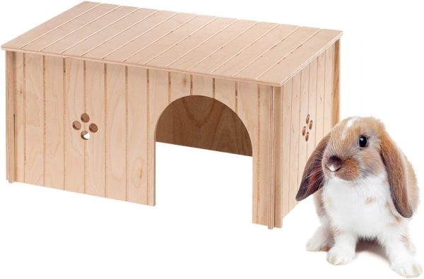 Ferplast Rabbit House, Guinea Pig Wooden House, Small Pet House, FSC Certificated Wood, 52 x 31 x 26 cm