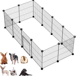 LANGXUN Rabbit Enclosure, Metal Fence, Wire Cage, Encrypted Wire Cage, DIY Assembly of Different Sizes of Metal Wire Cage (128X64X43CM 12PCS)