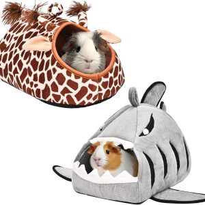 Avont 2 Pack Guinea Pig Bed House Hideout for Cage, Small Pet Washable Warm Sleep Bed for Dwarf Rabbits Chinchillas Hamsters Hedgehogs Ferrets Bearded Dragons and Rats