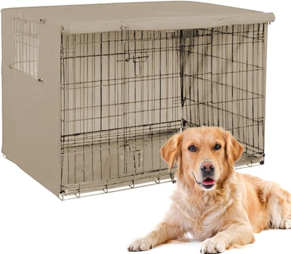 Dog Crate Cover, Waterproof Pet Cage Cover, Oxford Cloth Dog Crate Cover, Windproof Kennel Cage Cover, Wire Dog Crate for Small Medium and Large Dog, Pet Cage Cover for Indoor Outdoor Crates