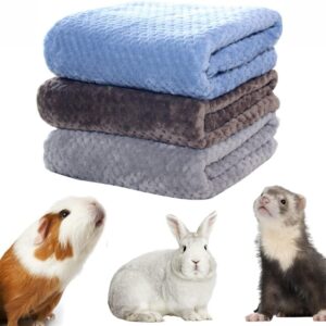 3 Pack Guinea Pig Blankets Hamster Flannel Bunny Blanket Cage Liners Small Pet Fleece Sleep Blankets Bedding Mats Bath Towels for Hamster Guinea Pig Rabbit Kitten Chinchilla Hedgehog (M, 3 Pack)