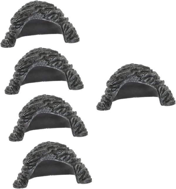 5pcs Box Reptiles Hide from Caves Lizards Animal Pet Aquarium Cave Aquarium Hiding Rocks Snake Cave Practical Reptile Cave Reptile Shelter Cave Practical Turtle Cave Resin Milisten