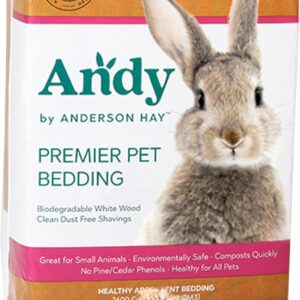 Andy White Wood Shavings Bedding, Premium Pet Bedding for Hamster, Rabbit & Small Pets, 9.25 lb