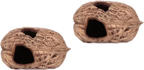 BESPORTBLE 2pcs Reptiles Hide from Caves Reptile Nest Betta Cave Reptile Habitat Hut Aquarium Fish Hide Cave Aquarium Fish Hides Reptile Hut Aquarium Rock Cave Animal Resin Fish Tank Turtle