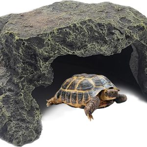 BNOSDM Reptile Hideout Rock,Tortoise Hide Cave,Resin Rock,Lizards Hideaway,Turtle Basking Platform,Reptiles Habitat Decor Tank Accessories for Bearded Dragon Gecko Snakes Chameleon Frogs