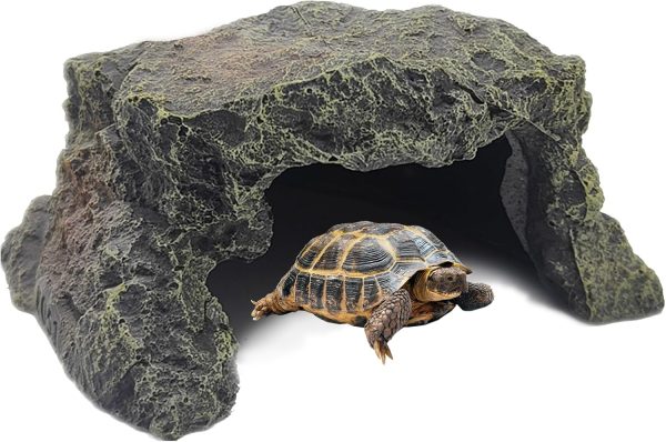 BNOSDM Reptile Hideout Rock,Tortoise Hide Cave,Resin Rock,Lizards Hideaway,Turtle Basking Platform,Reptiles Habitat Decor Tank Accessories for Bearded Dragon Gecko Snakes Chameleon Frogs