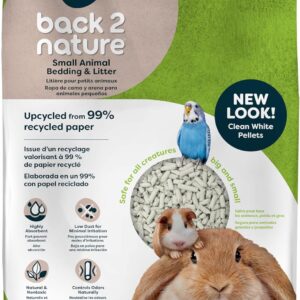 Back 2 Nature® Small Animal Bedding & Litter – Upcycled from 99% Recycled Paper | Highly Absorbent & Long Lasting Odor Control | Natural and Nontoxic | Low Dust | Easy-to-Maintain | 15L Bag