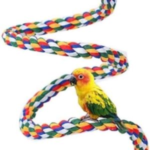 Bird Rope Perches Birdcage Swing Toys Bird Parrot Colorful Cotton Standing Rope Perch Bird Climbing Parrot Stand Toys Bird Perch- Cage Rope for Parrot/Parakeet/Cockatiel Bungee 100CM (39 Inch)