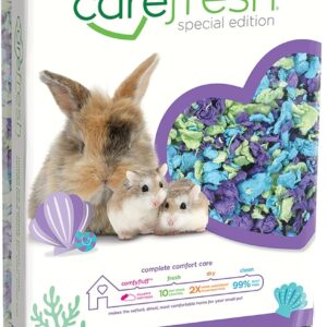 Carefresh Dust-Free Sea Glass Natural Paper Small Pet Bedding with Odor Control, 10L