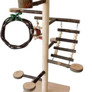 Climbing Ladder Swing Bird Gym Stand Toy Birdcages Standing Playstand Toy Cage Playstand Budgies Chewing Grinding Toy