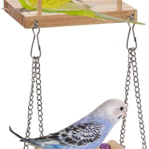 IBWell Parakeet Toys Bird Toys for Parakeets Bird Stand Bird Perch Stand Parakeet Swing Colorful Parakeet Perches - Platform Swing