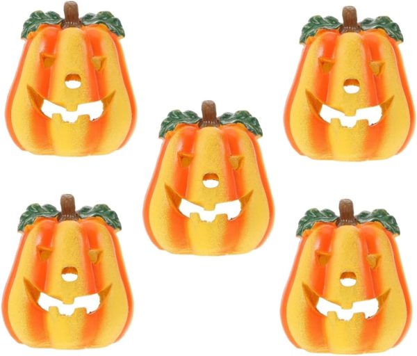 INOOMP 5pcs Pumpkin Hideout House Spider Hide Bearded Dragon Hideout Fish Shelter Aquarium Hideout Decor Reptile House Shrimp Hideout Pumpkin Fish Hideout Pumpkin Reptile Habitat Resin