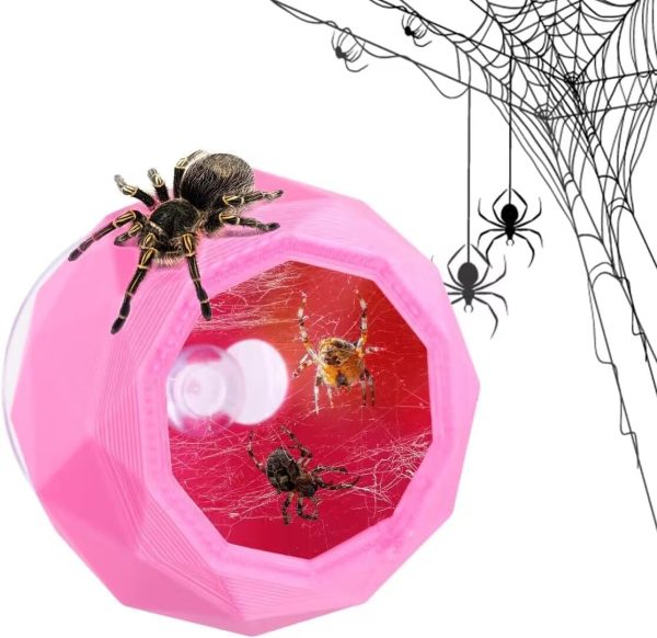 Jumping Spider Hide, Jumping Spider Enclosure,Reptile hideouts Spider Hide Swing with Suction Cup, Tarantula Enclosure pet Spider Hide cave Climbing Toys