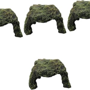 Kisangel 4pcs Climbing Pet Shelter Hole Terrarium Bearded Dragon Hideout Bearded Dragon Tank Accessories Reptile Cave Tortoise Hide Reptiles Tank Hide Reptile Decor Resin