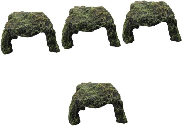 Kisangel 4pcs Climbing Pet Shelter Hole Terrarium Bearded Dragon Hideout Bearded Dragon Tank Accessories Reptile Cave Tortoise Hide Reptiles Tank Hide Reptile Decor Resin