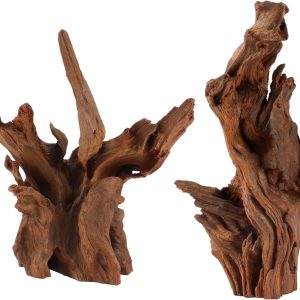 LYPHARD AQUARIUMS Natural Driftwood for Aquarium Decor, 2 Pieces 9-14" Large Assorted Branch Decorations for Reptile Hide, Fish Tank