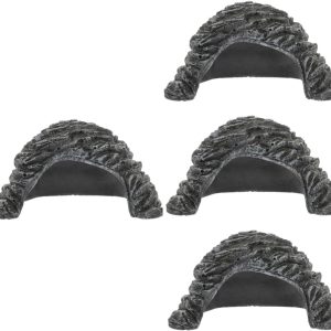 Milisten 4pcs Box Reptiles Hide from Caves Reptile Shelter Aquarium Fish Cave Reptisoil Tortoise Hiding Place Grey Decor Reptile Supply Decorative Hiding Place Betta Log Betta Fix Pet Resin