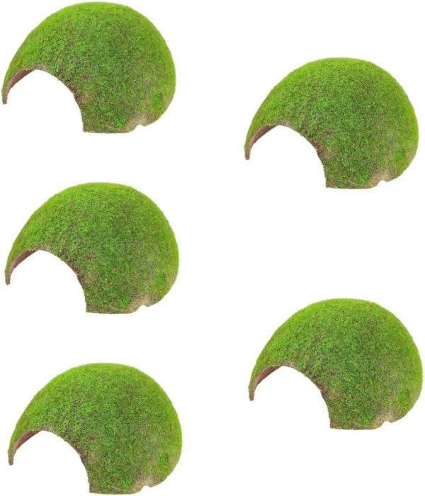 Milisten 5pcs Reptile Hideout House Reptile Moss Hide Decorative Reptile Hideout Reptile Cave Reptile Basking Platform Vivid Reptile Hideout Hamster Moss Cave Reptile Supplies Coconut Shell