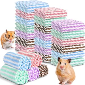 Moukeren 20Pcs Guinea Pig Fleece Bedding Blankets Bulk Washable Small Animal Fleece Cage Liners Pet Wash Cloth Sleeping Mat Cover for Hamster Chinchilla Rabbit Hedgehog(Multicolor, 12 x 12 Inch)