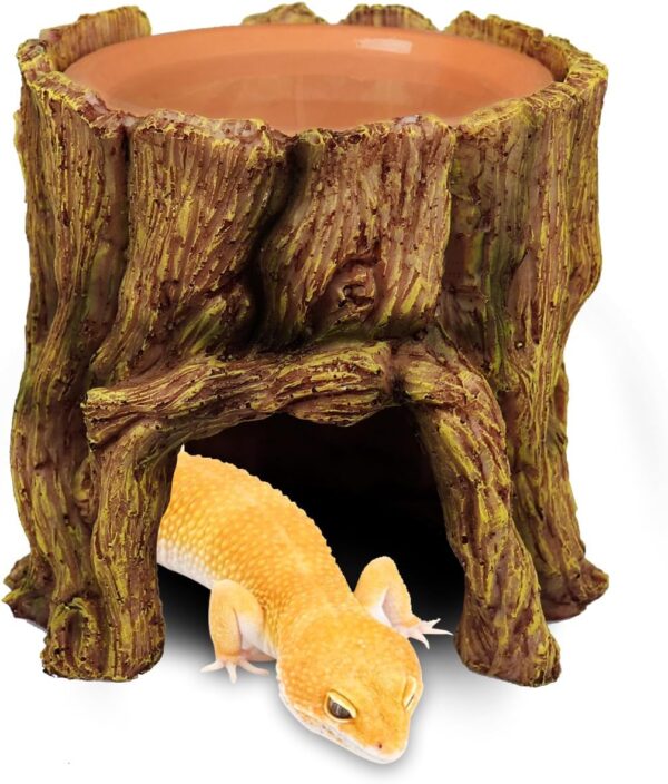 NANEEZOO Reptile Hide Cave 2 in 1 Reptile Humid Cave with Terracotta Water Basin Moisture Keeping and Shedding Help for Reptile Amphibians Leopard Gecko