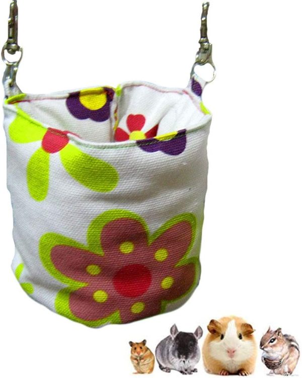 Oncpcare Bucket Shape Hamster Sleeping Bag, Winter Warm Cozy Sugar Glider Hammock, Small Pet Cage Accessories Hanging Bed for Parrot Sugar Glider Rat Hamster