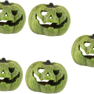 POPETPOP 5pcs Pumpkin Hideout House Reptile Hideout Snake Cave Reptile Hides Fish Tank Ornaments Hide Reptile Hidden House Reptile Cave Adornment Aquarium Hideaway Rock Green Resin