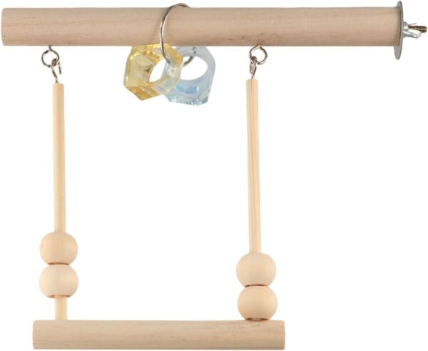 Parrot Swing Bird Toys Bird Chewing Toy Wooden Parrot Swings with Perch Stand Macaws Lovebird Cockatoo Cage Swing Bird Supplies