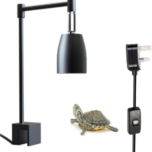 QeeHeng Tortoise Lamp Holder,UVA UVB Light Bracket for Reptiles,360°Rotatable Lamp Metal Stand for Turtle Aquarium Tank Heating Lamps,Suitable for Tortoise,Frog Habitat Terrarium Tank Accessories