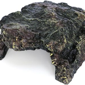 Reptile Rock Cave Habitat Hide Grey Corner Reptile Cave Habitat Hide – Premium Non-Toxic Resin for Aquariums & Terrariums