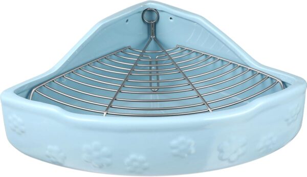 Small Animal Litter Cage Ceramic Triangle Potty Trainer Corner Litter Ferret Litter Box Bedding Box Pet Pan for Rabbit Bunny Chinchilla Ferret Guinea Pig Hamster