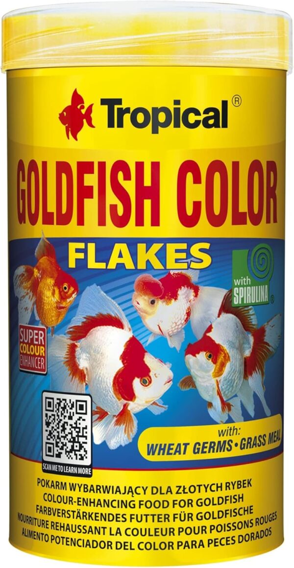 TROPICAL FISH FOOD,GOLDFISH COLOR FLAKES COLOUR-ENHANCING FOOD FOR GOLDFISH, tin 250ml / 50g