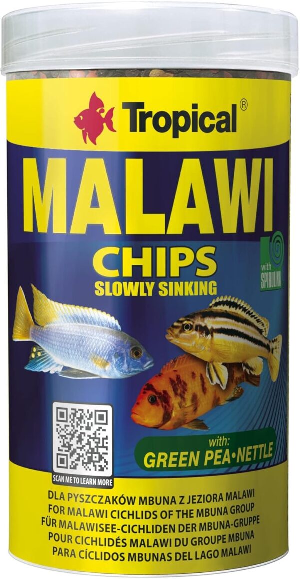 Tropical Malawi Mbuna Chips Special for Malawi slowly sinking - Multi-ingredient food for daily feeding 250ml/130g