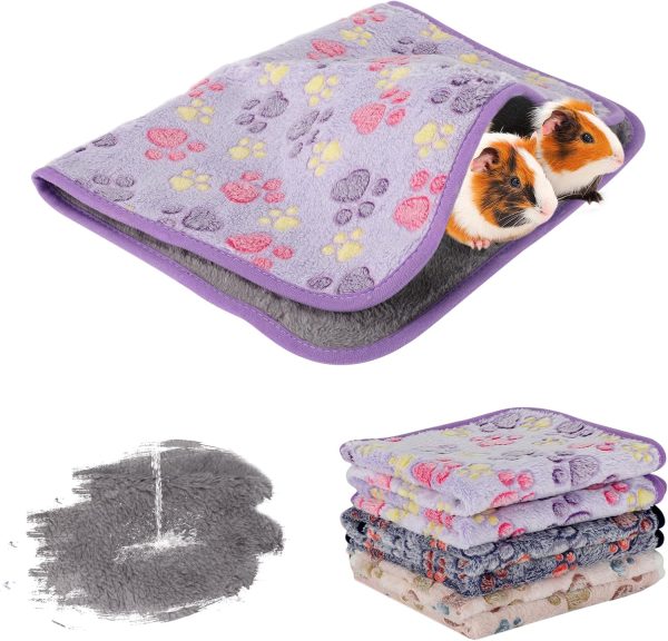 YUEPET Waterproof Guinea Pig Blankets Washable 3 Pack Small Animal Fleece Cage Liners Pet Soft Sleep Mat Pad Cover Warm Flannel Throw for Hamster Guinea Pig Rabbit Chinchilla Hedgehog Ferret 23"×16"