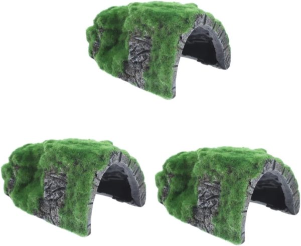 Yardwe 3pcs Tortoise Hiding from House Reptisoil Reptile Hide Caves Gecko Hide Hiding Cave Reptile Rocks Large Snake Hide Reptile Turtle Cave Reptile Decor Reptile Hides Snake Hides Resin